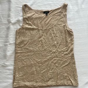Sequined Gold Y2k Ann Taylor Tank Top